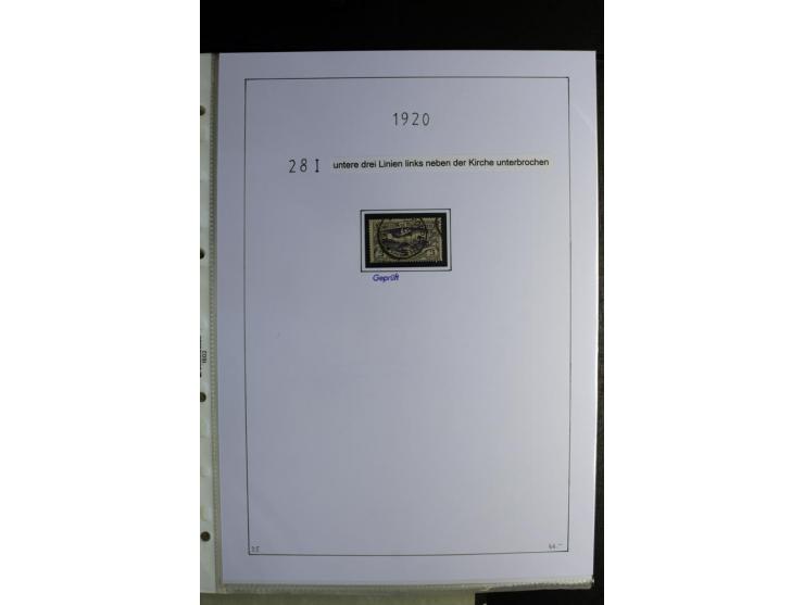 1920/22, gestempelte Sammlung mit u.a. Allenstein Mi.-Nr. 4b (Attest), 12b, 13a, 17b, 19a, Ober-Schlesien 24b (Attest), Schle
