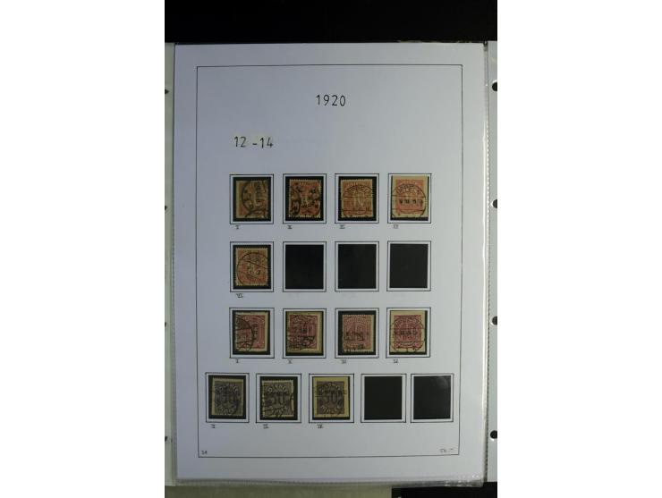1920/22, gestempelte Sammlung mit u.a. Allenstein Mi.-Nr. 4b (Attest), 12b, 13a, 17b, 19a, Ober-Schlesien 24b (Attest), Schle