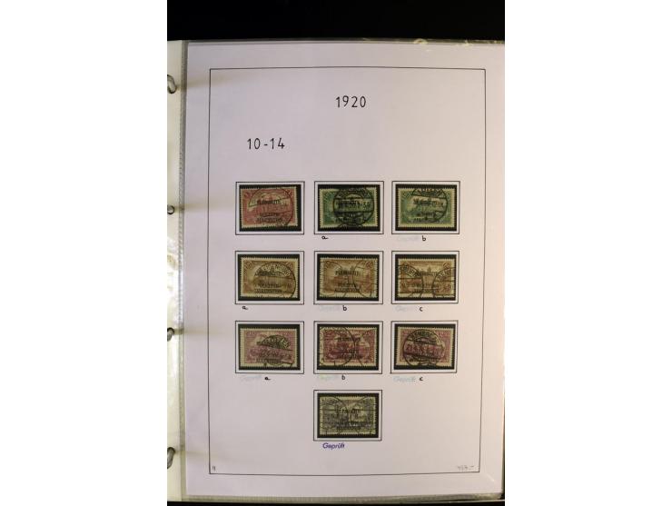 1920/22, gestempelte Sammlung mit u.a. Allenstein Mi.-Nr. 4b (Attest), 12b, 13a, 17b, 19a, Ober-Schlesien 24b (Attest), Schle