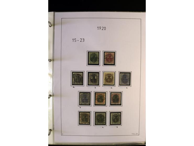 1920/22, gestempelte Sammlung mit u.a. Allenstein Mi.-Nr. 4b (Attest), 12b, 13a, 17b, 19a, Ober-Schlesien 24b (Attest), Schle