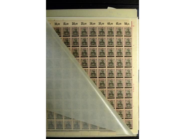 1920, postfrischer Bestand ex Mi.-Nr. 1-15, dabei Bogen, Bogenteile und Einheiten, u.a. Mi.-Nr. 12bII Bogen, Fototattest Brau