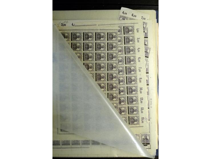1920, postfrischer Bestand ex Mi.-Nr. 1-15, dabei Bogen, Bogenteile und Einheiten, u.a. Mi.-Nr. 12bII Bogen, Fototattest Brau