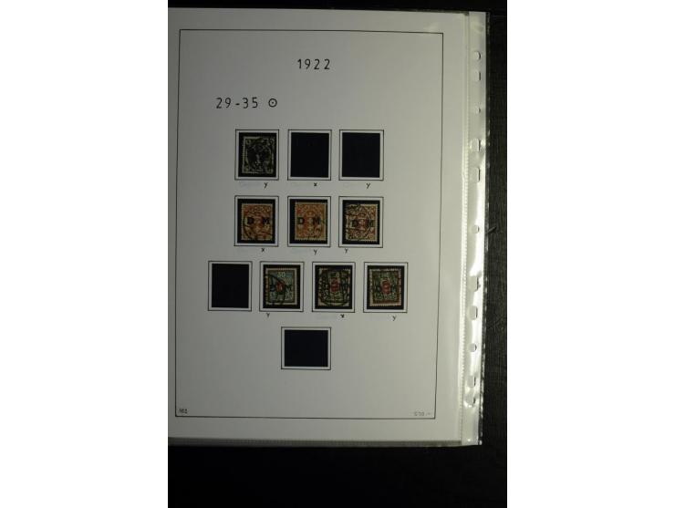 1920/39, gestempelte reichhaltige Sammlung mit u.a. Mi.-Nr. 2a, 9b, 22b, 28II (Attest), 32-40a+b, 41-46I+II, 86X (Mängel FKB)