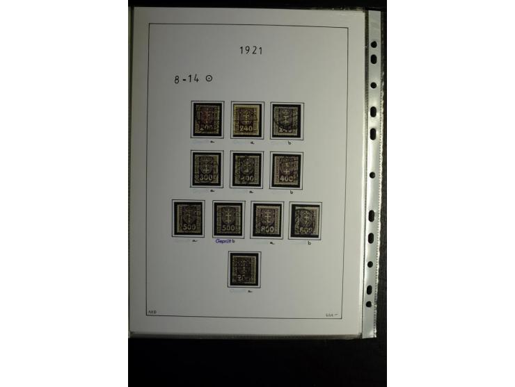 1920/39, gestempelte reichhaltige Sammlung mit u.a. Mi.-Nr. 2a, 9b, 22b, 28II (Attest), 32-40a+b, 41-46I+II, 86X (Mängel FKB)