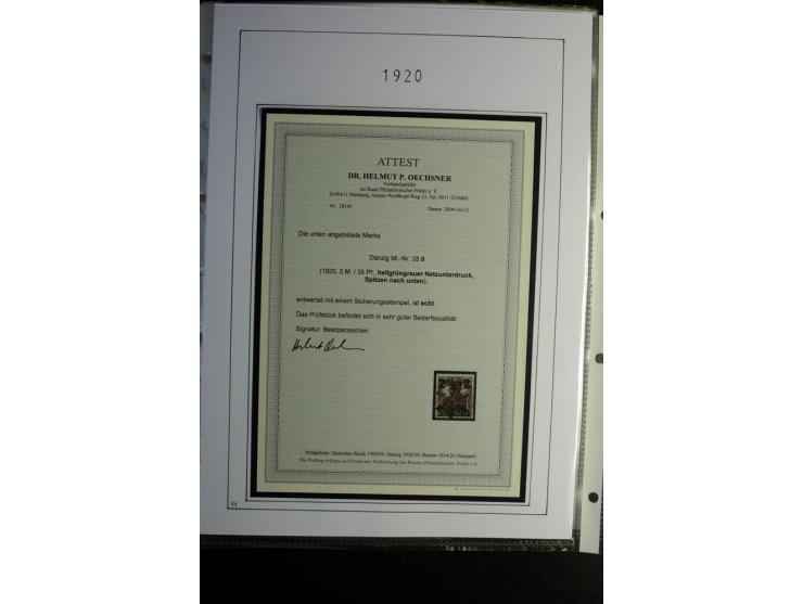 1920/39, gestempelte reichhaltige Sammlung mit u.a. Mi.-Nr. 2a, 9b, 22b, 28II (Attest), 32-40a+b, 41-46I+II, 86X (Mängel FKB)