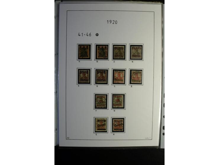 1920/39, gestempelte reichhaltige Sammlung mit u.a. Mi.-Nr. 2a, 9b, 22b, 28II (Attest), 32-40a+b, 41-46I+II, 86X (Mängel FKB)