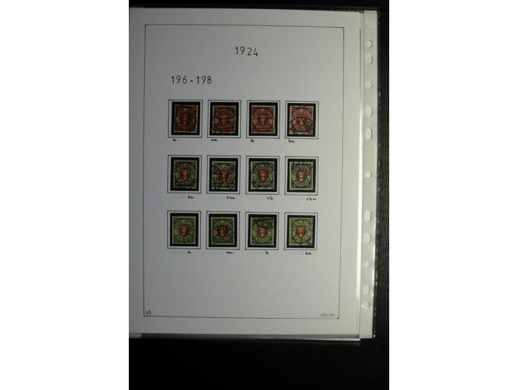 1920/39, gestempelte reichhaltige Sammlung mit u.a. Mi.-Nr. 2a, 9b, 22b, 28II (Attest), 32-40a+b, 41-46I+II, 86X (Mängel FKB)