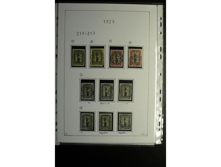 1920/39, gestempelte reichhaltige Sammlung mit u.a. Mi.-Nr. 2a, 9b, 22b, 28II (Attest), 32-40a+b, 41-46I+II, 86X (Mängel FKB)