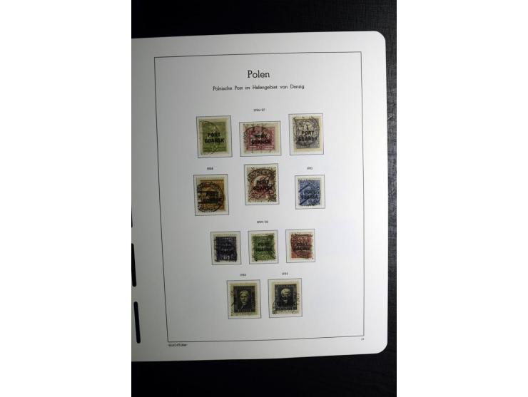 1920/39, gestempelte Sammlung mit u.a. Mi.-Nr. 47-49 mit nicht zeitgerechten Stempeln auf Briefstücken, 3 Fotoatteste Oechsne