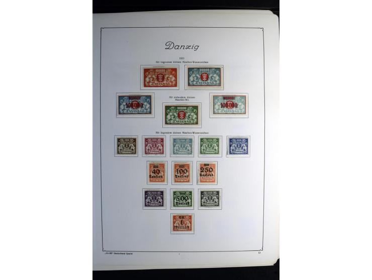 1920/39, ungebrauchte, in den Hauptnummern kpl. Sammlung mit Dienst, Porto und Port Gdansk, zusätzlich etwas gestempelt, für 