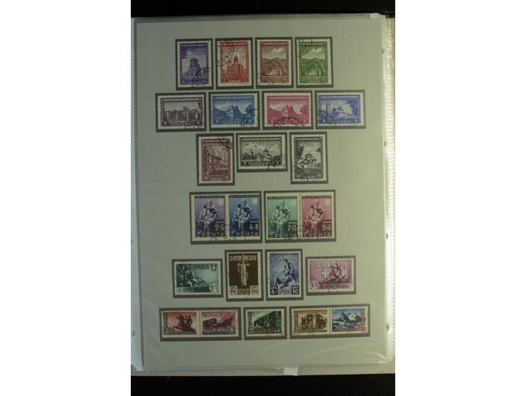 1939/44, schöne gestempelte Sammlung mit vielen besseren Werten, Albanien Mi.-Nr. 1-14 gestempelt, Odenpäh Mi.-Nr. 1A und 2AI