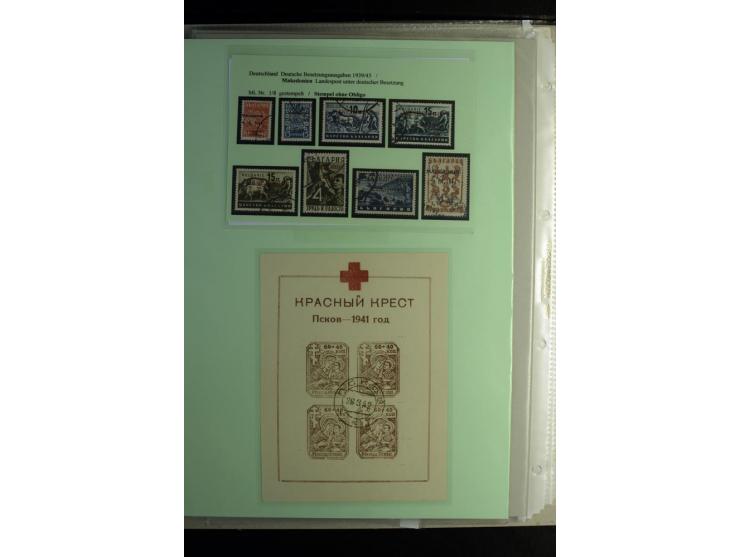 1939/44, schöne gestempelte Sammlung mit vielen besseren Werten, Albanien Mi.-Nr. 1-14 gestempelt, Odenpäh Mi.-Nr. 1A und 2AI