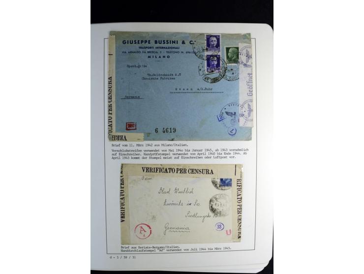 1940/45, über 280 Briefe aus und nach Deutschland, dabei Einschreiben, Wertbriefe, Luftpost, viele verschiedene Zensuren, all