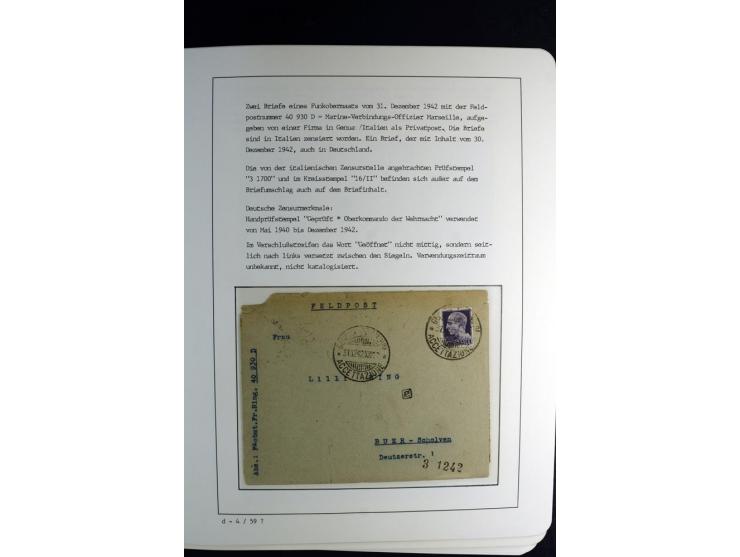 1940/45, über 280 Briefe aus und nach Deutschland, dabei Einschreiben, Wertbriefe, Luftpost, viele verschiedene Zensuren, all