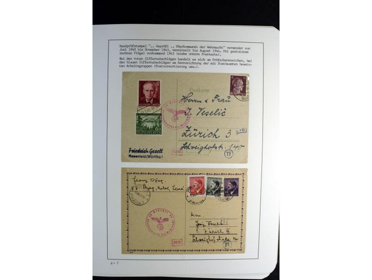 1940/45, über 280 Briefe aus und nach Deutschland, dabei Einschreiben, Wertbriefe, Luftpost, viele verschiedene Zensuren, all