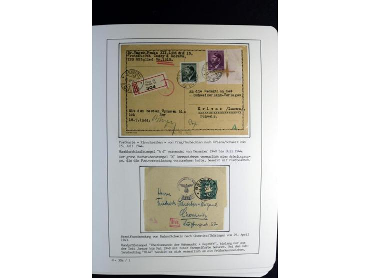 1940/45, über 280 Briefe aus und nach Deutschland, dabei Einschreiben, Wertbriefe, Luftpost, viele verschiedene Zensuren, all