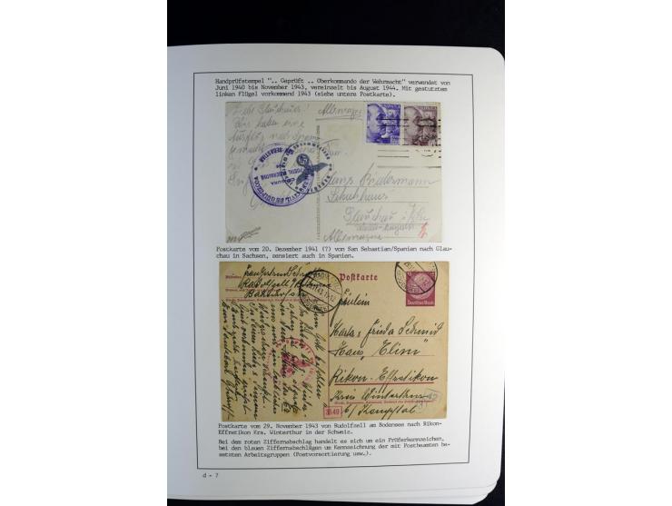 1940/45, über 280 Briefe aus und nach Deutschland, dabei Einschreiben, Wertbriefe, Luftpost, viele verschiedene Zensuren, all