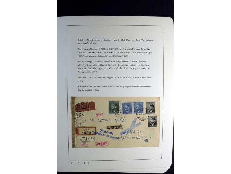 1940/45, über 280 Briefe aus und nach Deutschland, dabei Einschreiben, Wertbriefe, Luftpost, viele verschiedene Zensuren, all