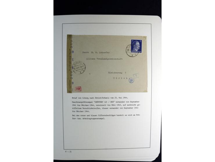 1940/45, über 280 Briefe aus und nach Deutschland, dabei Einschreiben, Wertbriefe, Luftpost, viele verschiedene Zensuren, all