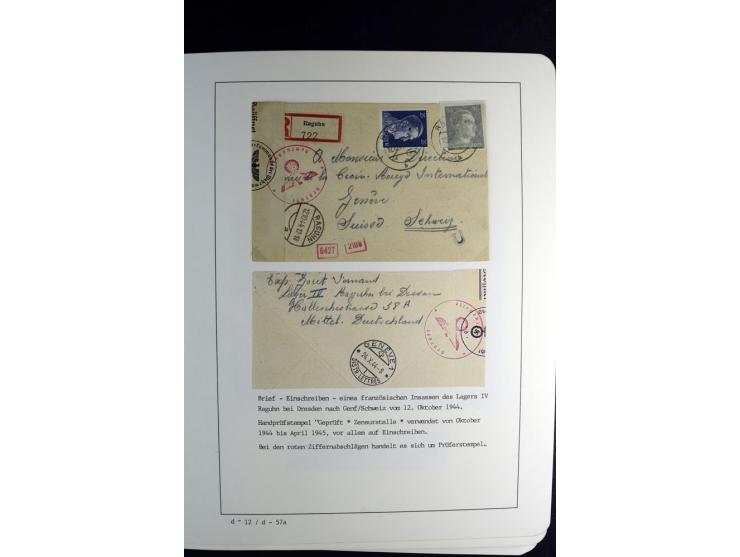 1940/45, über 280 Briefe aus und nach Deutschland, dabei Einschreiben, Wertbriefe, Luftpost, viele verschiedene Zensuren, all