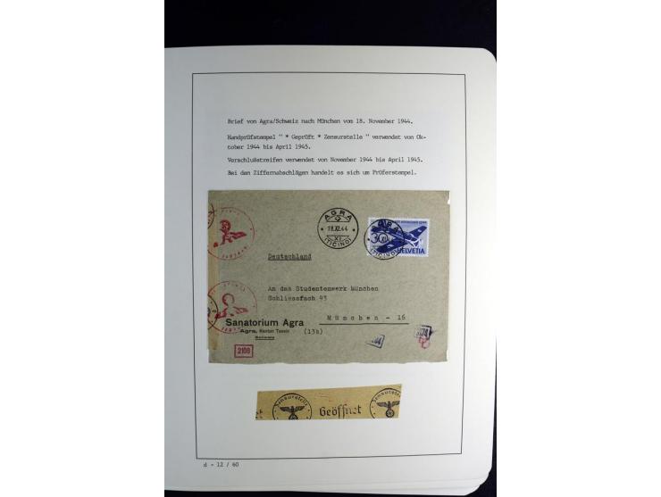1940/45, über 280 Briefe aus und nach Deutschland, dabei Einschreiben, Wertbriefe, Luftpost, viele verschiedene Zensuren, all