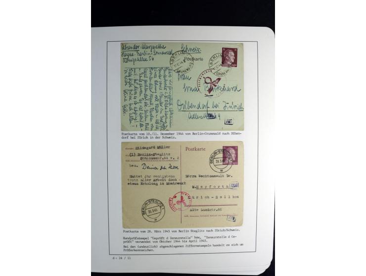 1940/45, über 280 Briefe aus und nach Deutschland, dabei Einschreiben, Wertbriefe, Luftpost, viele verschiedene Zensuren, all