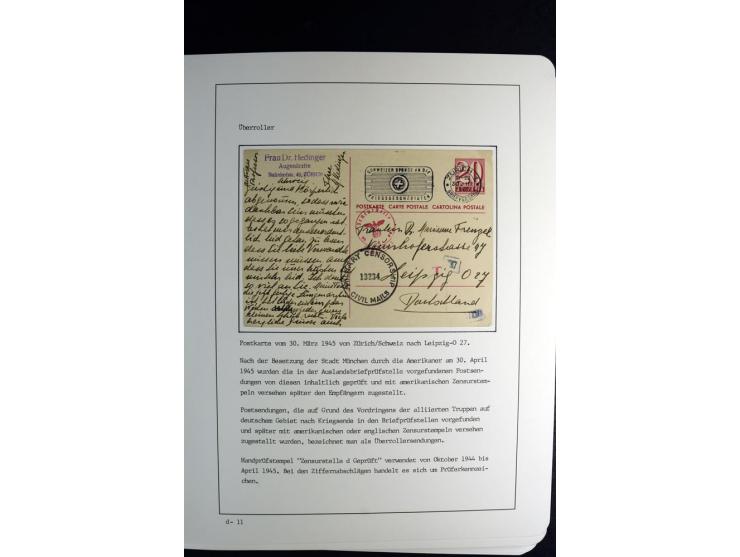 1940/45, über 280 Briefe aus und nach Deutschland, dabei Einschreiben, Wertbriefe, Luftpost, viele verschiedene Zensuren, all