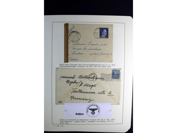 1940/45, über 280 Briefe aus und nach Deutschland, dabei Einschreiben, Wertbriefe, Luftpost, viele verschiedene Zensuren, all