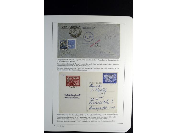 1940/45, über 280 Briefe aus und nach Deutschland, dabei Einschreiben, Wertbriefe, Luftpost, viele verschiedene Zensuren, all