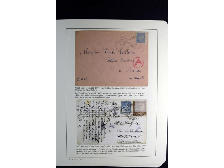 1940/45, über 280 Briefe aus und nach Deutschland, dabei Einschreiben, Wertbriefe, Luftpost, viele verschiedene Zensuren, all