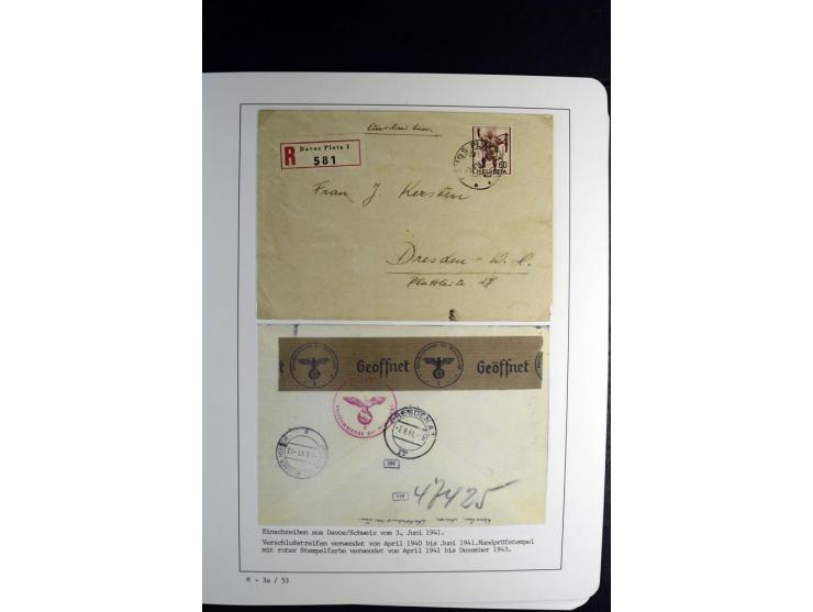 1940/45, über 280 Briefe aus und nach Deutschland, dabei Einschreiben, Wertbriefe, Luftpost, viele verschiedene Zensuren, all