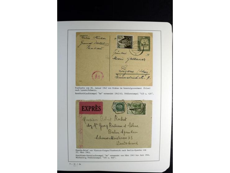 1940/45, über 280 Briefe aus und nach Deutschland, dabei Einschreiben, Wertbriefe, Luftpost, viele verschiedene Zensuren, all