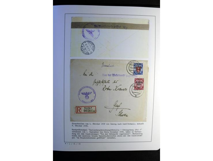 1940/45, über 280 Briefe aus und nach Deutschland, dabei Einschreiben, Wertbriefe, Luftpost, viele verschiedene Zensuren, all