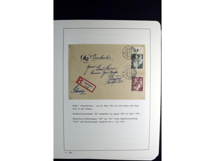 1940/45, über 280 Briefe aus und nach Deutschland, dabei Einschreiben, Wertbriefe, Luftpost, viele verschiedene Zensuren, all