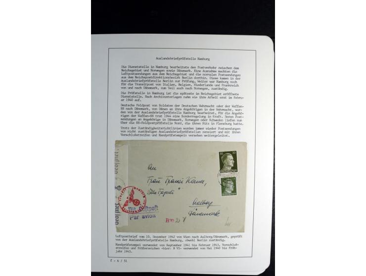 1940/45, über 280 Briefe aus und nach Deutschland, dabei Einschreiben, Wertbriefe, Luftpost, viele verschiedene Zensuren, all