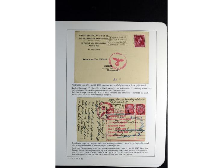 1940/45, über 280 Briefe aus und nach Deutschland, dabei Einschreiben, Wertbriefe, Luftpost, viele verschiedene Zensuren, all