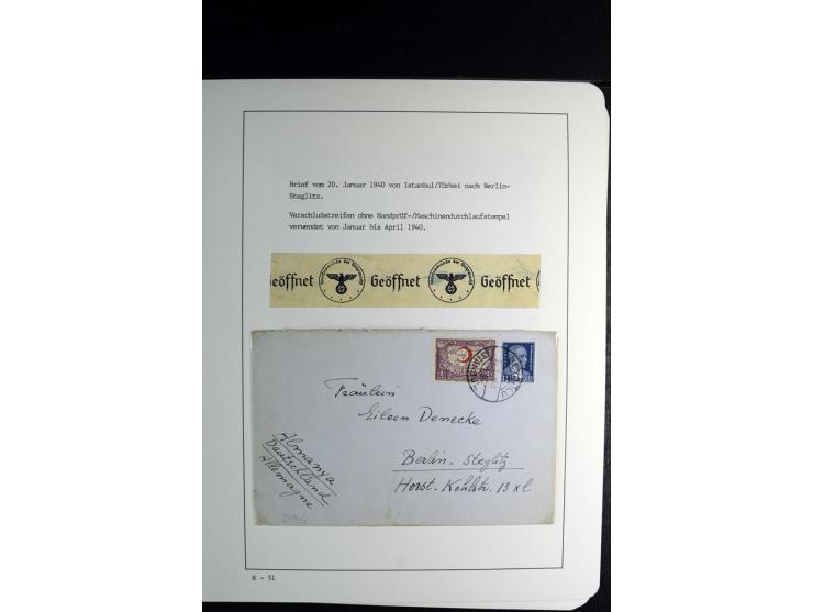 1940/45, über 280 Briefe aus und nach Deutschland, dabei Einschreiben, Wertbriefe, Luftpost, viele verschiedene Zensuren, all