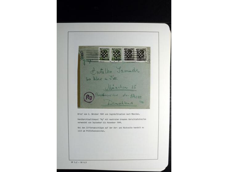 1940/45, über 280 Briefe aus und nach Deutschland, dabei Einschreiben, Wertbriefe, Luftpost, viele verschiedene Zensuren, all