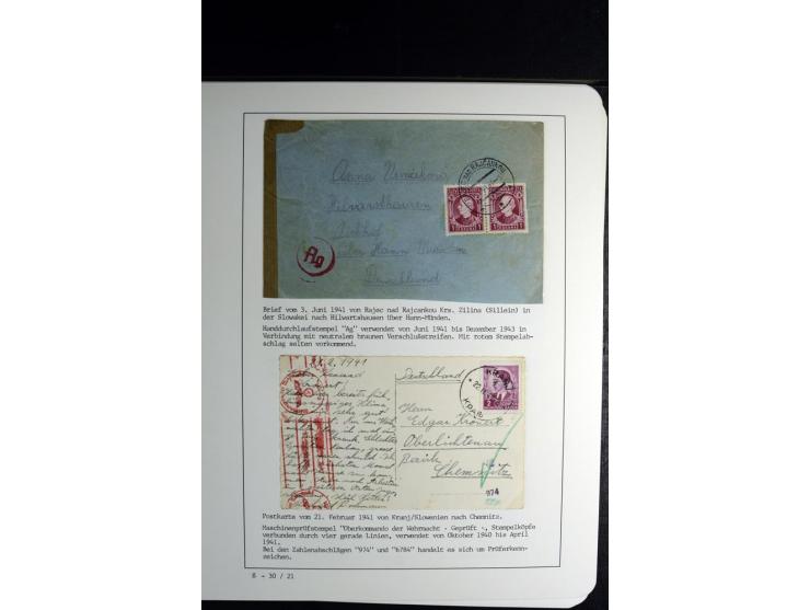 1940/45, über 280 Briefe aus und nach Deutschland, dabei Einschreiben, Wertbriefe, Luftpost, viele verschiedene Zensuren, all