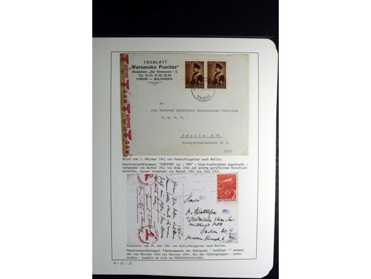 1940/45, über 280 Briefe aus und nach Deutschland, dabei Einschreiben, Wertbriefe, Luftpost, viele verschiedene Zensuren, all