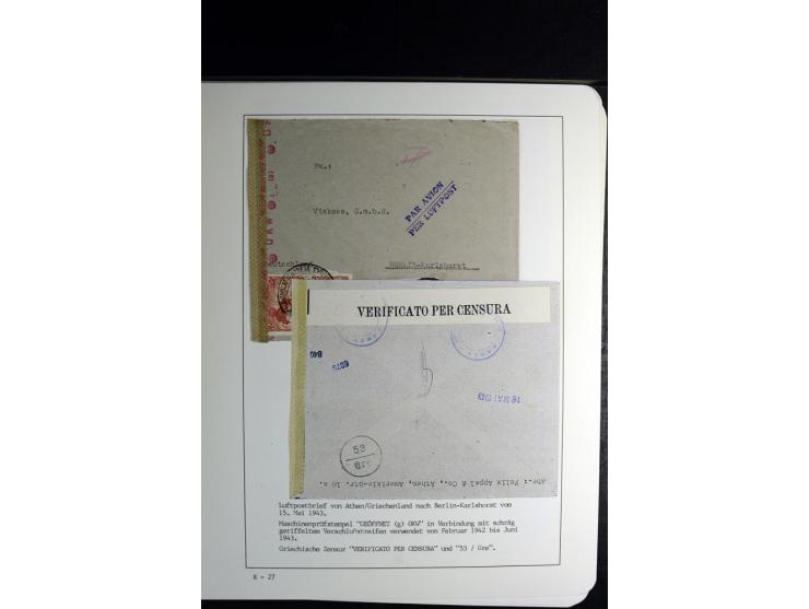 1940/45, über 280 Briefe aus und nach Deutschland, dabei Einschreiben, Wertbriefe, Luftpost, viele verschiedene Zensuren, all
