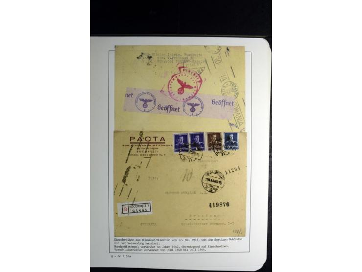 1940/45, über 280 Briefe aus und nach Deutschland, dabei Einschreiben, Wertbriefe, Luftpost, viele verschiedene Zensuren, all