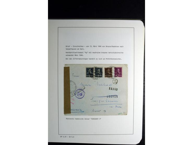 1940/45, über 280 Briefe aus und nach Deutschland, dabei Einschreiben, Wertbriefe, Luftpost, viele verschiedene Zensuren, all