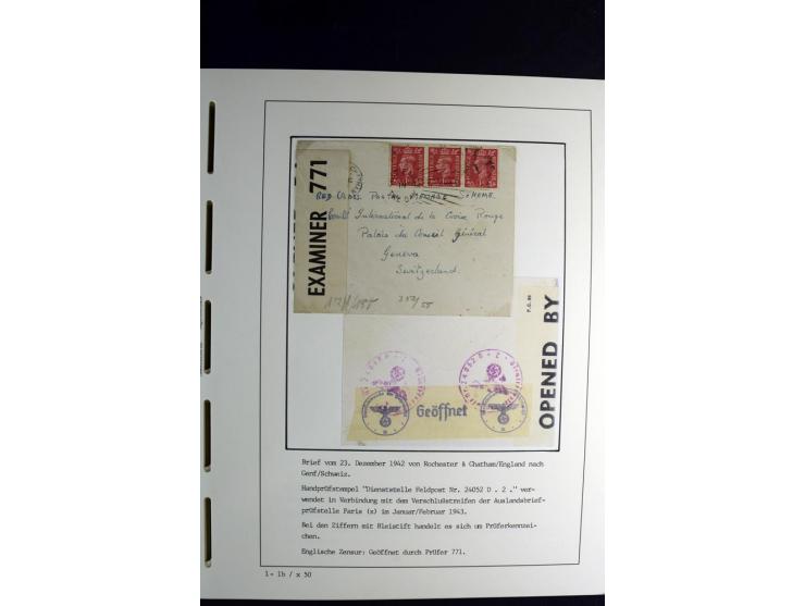 1940/45, über 280 Briefe aus und nach Deutschland, dabei Einschreiben, Wertbriefe, Luftpost, viele verschiedene Zensuren, all