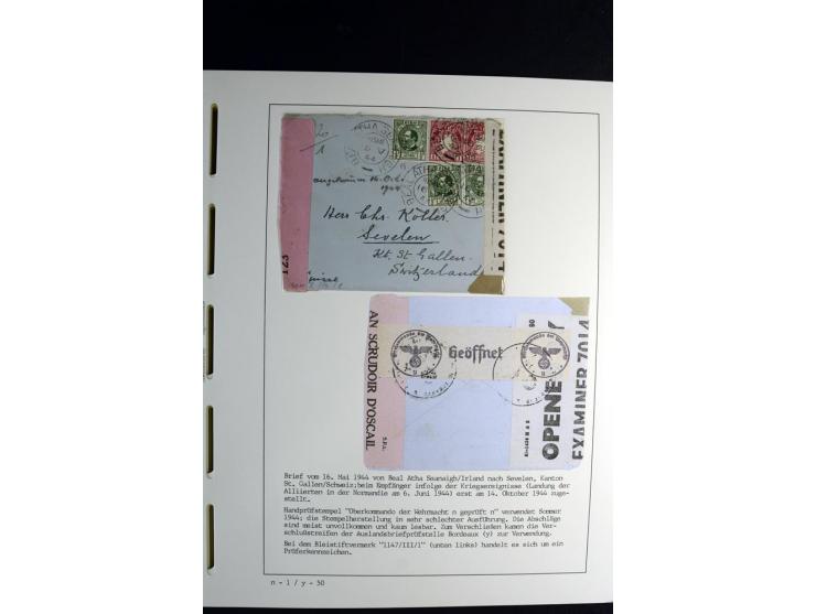 1940/45, über 280 Briefe aus und nach Deutschland, dabei Einschreiben, Wertbriefe, Luftpost, viele verschiedene Zensuren, all