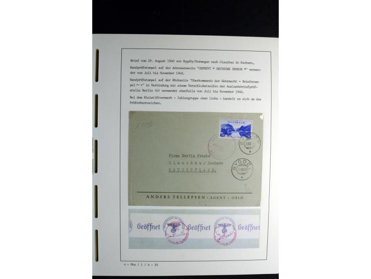 1940/45, über 280 Briefe aus und nach Deutschland, dabei Einschreiben, Wertbriefe, Luftpost, viele verschiedene Zensuren, all
