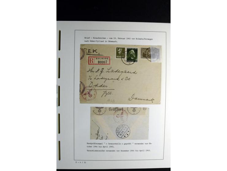1940/45, über 280 Briefe aus und nach Deutschland, dabei Einschreiben, Wertbriefe, Luftpost, viele verschiedene Zensuren, all