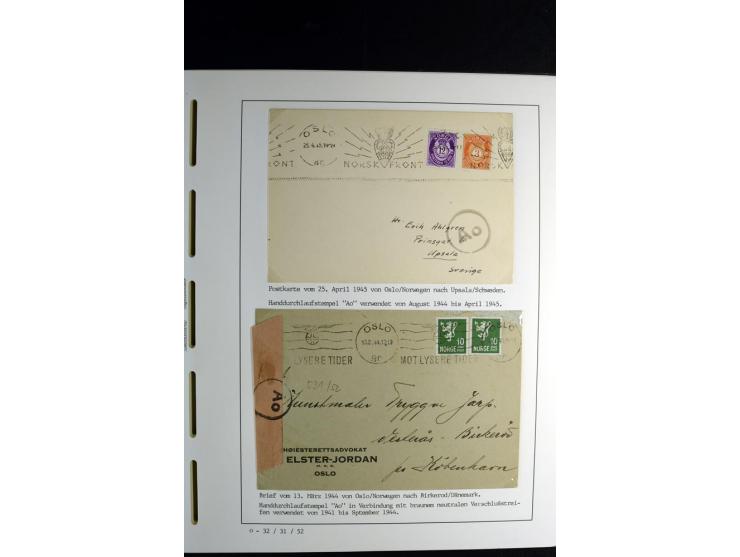 1940/45, über 280 Briefe aus und nach Deutschland, dabei Einschreiben, Wertbriefe, Luftpost, viele verschiedene Zensuren, all