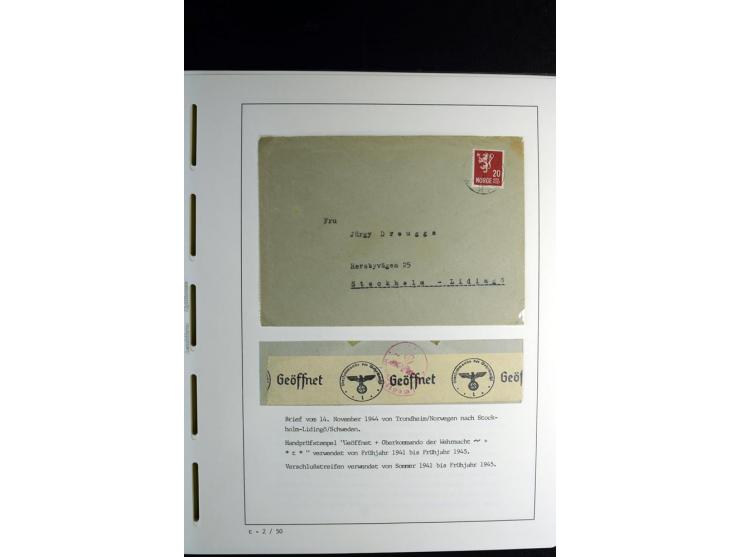 1940/45, über 280 Briefe aus und nach Deutschland, dabei Einschreiben, Wertbriefe, Luftpost, viele verschiedene Zensuren, all