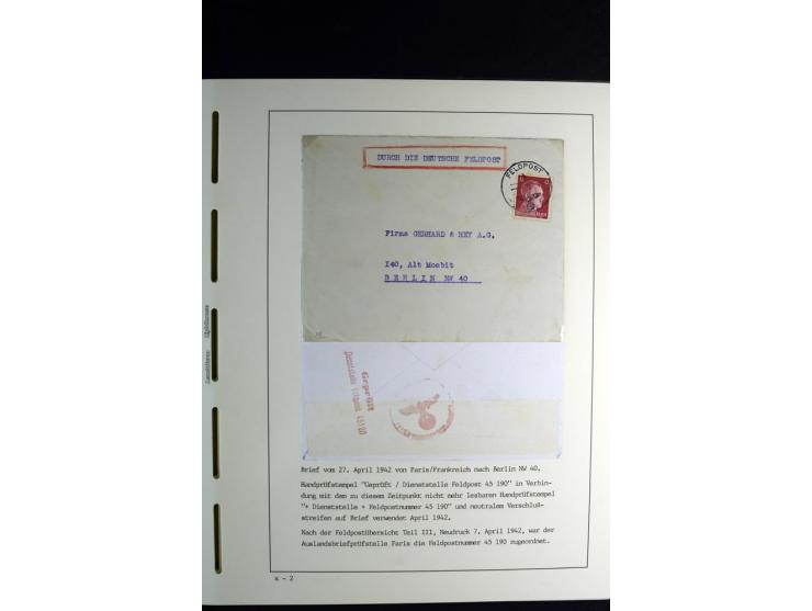 1940/45, über 280 Briefe aus und nach Deutschland, dabei Einschreiben, Wertbriefe, Luftpost, viele verschiedene Zensuren, all